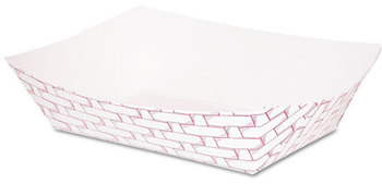 Boardwalk® Paper Food Baskets,  16oz Capacity, Red/White, 1000/Carton