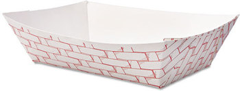 Boardwalk® Paper Food Baskets,  2lb Capacity, Red/White, 1000/Carton