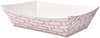 A Picture of product BWK-30LAG200 Boardwalk® Paper Food Baskets,  2lb Capacity, Red/White, 1000/Carton