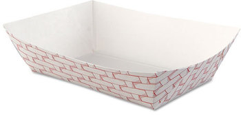 Boardwalk® Paper Food Baskets,  2.5lb Capacity, Red/White, 500/Carton