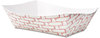 A Picture of product BWK-30LAG300 Boardwalk® Paper Food Trays,  3lb Capacity, Red/White, 500/Carton