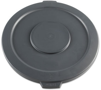 Boardwalk® Plastic Flat-Top Lids for Round 32 gal. Waste Receptacles. Gray.