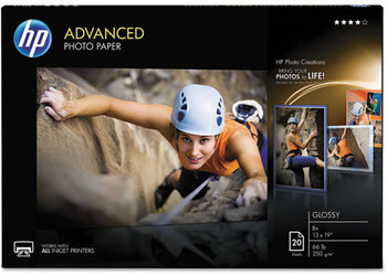 HP Advanced Photo Paper,  66 lbs., Glossy, 13 x 19, 20 Sheets/Pack