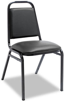 Alera® Padded Steel Stacking Chair Supports Up to 250 lb, 18.5" Seat Height, Black Back, Base, 4/Carton