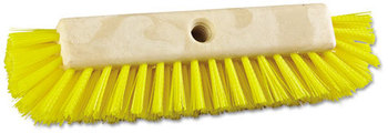 Boardwalk® Dual-Surface Scrub Brush,  Plastic Fill, 10" Long, Yellow