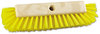 A Picture of product BWK-3410 Boardwalk® Dual-Surface Scrub Brush,  Plastic Fill, 10" Long, Yellow