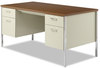 A Picture of product ALE-SD6030PC Alera® Double Pedestal Steel Desk 60" x 30" 29.5", Cherry/Putty