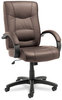 A Picture of product ALE-SR41LS10B Alera® Strada Series High-Back Swivel/Tilt Top-Grain Leather Chair Supports Up to 275 lb, 17.91" 21.85" Seat Height, Black