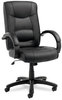 A Picture of product ALE-SR41LS10B Alera® Strada Series High-Back Swivel/Tilt Top-Grain Leather Chair Supports Up to 275 lb, 17.91" 21.85" Seat Height, Black