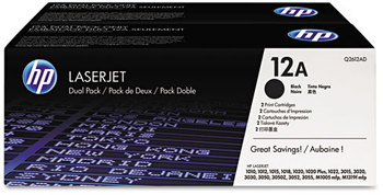 HP Q2612A, Q2612AG, Q2612D, Q2612L Toner,  (Q2612D) 2-pack Black Original LaserJet Toner Cartridges