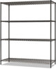 A Picture of product ALE-SW206018BA Alera® Black Anthracite Plus Wire Shelving Kit All-Purpose Starter Four-Shelf, 60w x 18d 72h,