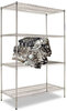 A Picture of product ALE-SW504824SR Alera® NSF Certified Industrial Heavy-Duty Wire Shelving Starter Kit Four-Shelf 48w x 24d 72h, Silver