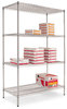 A Picture of product ALE-SW504824SR Alera® NSF Certified Industrial Heavy-Duty Wire Shelving Starter Kit Four-Shelf 48w x 24d 72h, Silver