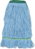 A Picture of product BWK-502BLNB Boardwalk® Narrowband Looped-End Mop Heads, Cotton/Synthetic, Medium, Blue, 12/Case