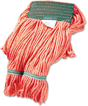 Boardwalk® Super Loop Wet Mop Head, Cotton/Synthetic Fiber, 5" Headband, Medium Size, Orange, 12/Case