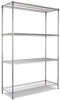 A Picture of product ALE-SW604818BA Alera® NSF Certified 4-Shelf Wire Shelving Kit with Casters 48w x 18d 72h, Black Anthracite