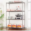 A Picture of product ALE-SW604818BA Alera® NSF Certified 4-Shelf Wire Shelving Kit with Casters 48w x 18d 72h, Black Anthracite