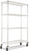 A Picture of product ALE-SW604818BA Alera® NSF Certified 4-Shelf Wire Shelving Kit with Casters 48w x 18d 72h, Black Anthracite
