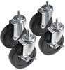 A Picture of product ALE-SW790004 Alera® Optional Casters For Wire Shelving for Grip Ring Stem, 3" Wheel, Black, 4/Set (2 Locking)