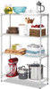 A Picture of product ALE-SW843614SR Alera® Light-Duty Residential Wire Shelving Kit Four-Shelf, 36w x 14d 54h, Silver