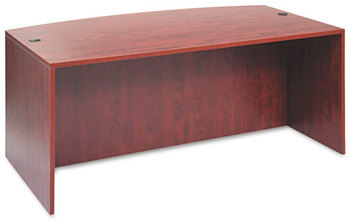 Alera® Valencia™ Series Bow Front Desk Shell 71" x 41.38" 29.63", Medium Cherry