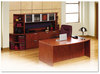 A Picture of product ALE-VA227236MY Alera® Valencia™ Series Bow Front Desk Shell 71" x 41.38" 29.63", Mahogany