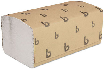 Boardwalk® Folded Paper Towels,  White, 9 x 9 9/20, 250/Pack, 16 Packs/Carton