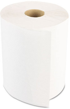 Boardwalk® Paper Towel Rolls,  Nonperforated 1-Ply White, 350ft, 12 Rolls/Carton