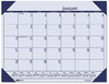 A Picture of product HOD-12440 House of Doolittle™ EcoTones® 100% Recycled Monthly Desk Pad Calendar 22 x 17, Ocean Blue Sheets/Corners, Black Binding, 12-Month (Jan-Dec): 2024