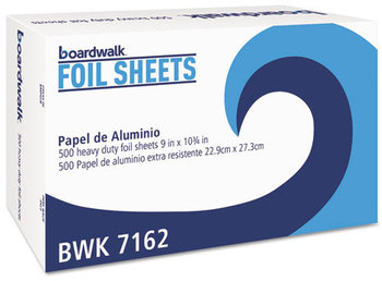 Boardwalk® Standard Aluminum Foil Pop-Up Sheets. 9 X 10.75 in. 500/box, 6 boxes/carton.