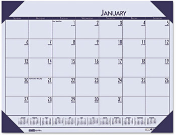 House of Doolittle™ EcoTones® 100% Recycled Monthly Desk Pad Calendar 22 x 17, Sunset Orchid Sheets, Cordovan Corners, 12-Month (Jan to Dec): 2024