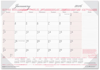 House of Doolittle™ Breast Cancer Awareness 100% Recycled Monthly Desk Pad Calendar Artwork, 22 x 17, Black Binding/Corners,12-Month (Jan-Dec): 2024