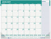 A Picture of product HOD-148 House of Doolittle™ Express Track Monthly Desk Pad Calendar 22 x 17, White/Teal Sheets, Teal Binding, Blue Corners, 13-Month(Jan-Jan): 2024-2025