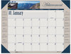 A Picture of product HOD-175 House of Doolittle™ Earthscapes™ 100% Recycled Motivational Monthly Desk Pad Calendar Photos, 22 x 17, Blue Binding/Corners, 12-Month (Jan-Dec): 2024