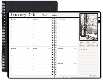 House of Doolittle™ Black-on-White Photo Weekly Appointment Book Landscapes Photography, 11 x 8.5, Black Cover, 12-Month (Jan to Dec): 2024