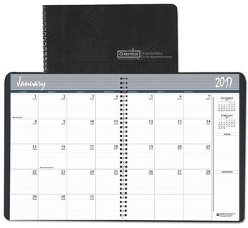 House of Doolittle™ 24-Month 100% Recycled Ruled Monthly Planner 11 x 8.5, Black Cover, (Jan to Dec): 2024 2025