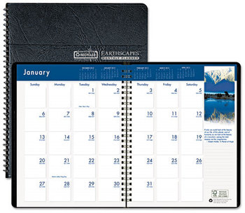 House of Doolittle™ Earthscapes™ 100% Recycled Full-Color Ruled Monthly Planner Landscapes Color Photos, 11 x 8.5, Black Cover, 14-Month (Dec-Jan): 2023-2025