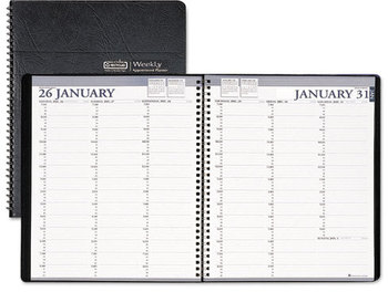 House of Doolittle™ 100% Recycled Professional Weekly Planner Ruled for 15-Minute Appointments Appts, 11 x 8.5, Black Wirebound Soft Cover, 24-Month (Jan-Dec): 2024-2025