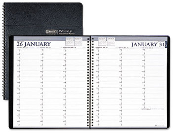 House of Doolittle™ 100% Recycled Professional Weekly Planner Ruled for 15-Minute Appointments Appts, 11 x 8.5, Black Wirebound Soft Cover, 12-Month (Jan to Dec): 2024