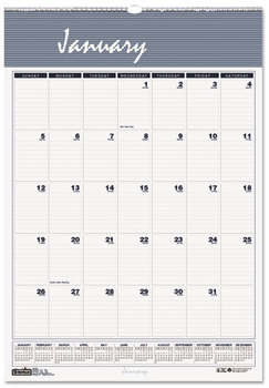 House of Doolittle™ Bar Harbor 100% Recycled Wirebound Monthly Wall Calendar 15.5 x 22, White/Blue/Gray Sheets, 12-Month (Jan-Dec): 2024