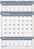 A Picture of product HOD-343 House of Doolittle™ Bar Harbor 100% Recycled Wirebound Three-Months-per-Page Wall Calendar 3-Months-per-Page 15.5 x 22, White/Blue/Gray Sheets, 14-Month(Dec-Jan):2023-2025