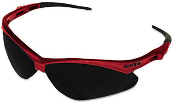 Jackson Safety* Nemesis Safety Eyewear,  Red Frame, Smoke Lens