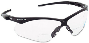 Jackson Safety* V60 Nemesis* Rx Reader Safety Glasses,  Black Frame, Clear Lens