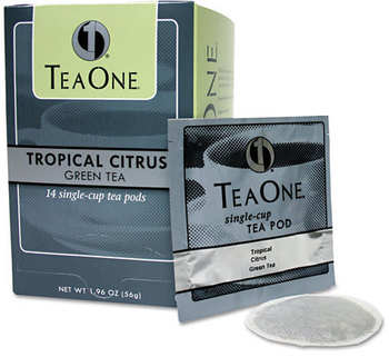 Distant Lands Coffee TeaOne® 1® Pods,  Tropical Citrus Green, 14/Box