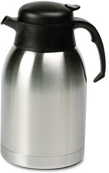 Hormel Stainless Steel Lined Vacuum Carafe,  1.9L, Satin Finish/Black Trim