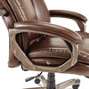 A Picture of product ALE-VN4159 Alera® Veon Series Executive High-Back Bonded Leather Chair Supports Up to 275 lb, Brown Seat/Back, Bronze Base