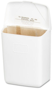 HOSPECO® Wall Mount Sanitary Napkin Receptacle,  Plastic, 1gal, White