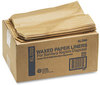 A Picture of product HOS-260 HOSPECO® Napkin Receptacle Liners,  Kraft Waxed Paper, 7.5" x 10.5" x 3", 500/Carton