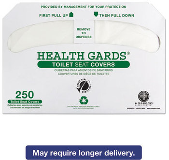 Hospital Specialty Co. Health Gards® Recycled Toilet Seat Covers,  White, 250/PK, 4 PK/CT
