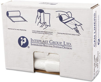 Inteplast Group High-Density Commercial Can Liners Value Pack,  30 x 36, 30gal, 13mic, Clear, 25/Roll, 20 Rolls/Carton